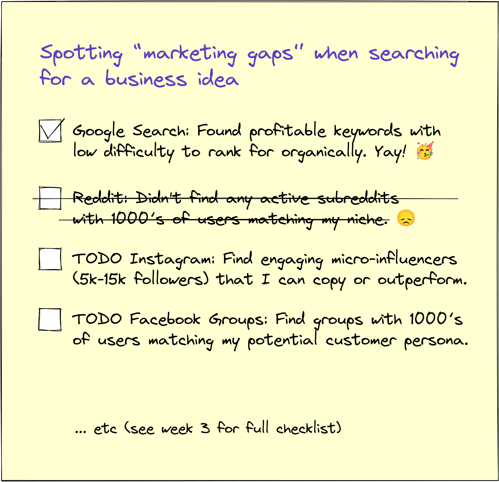 Value Entrepreneurship. Illustration: How to spot marketing gaps.